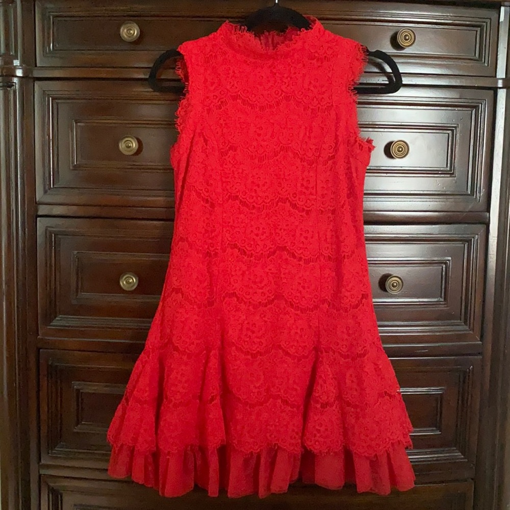 Rare Editions Red Lace Dress Youth 16